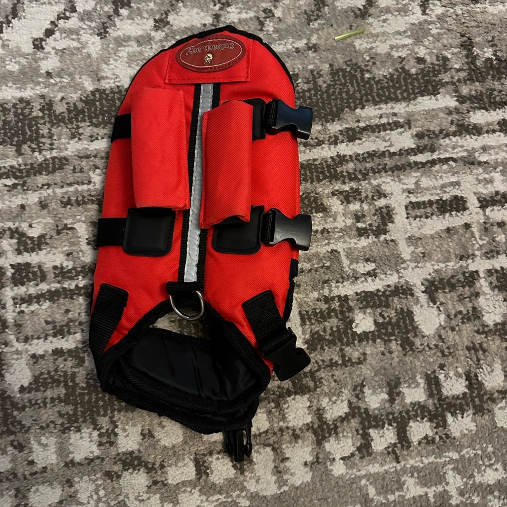 Dog Floatation Vest Black and Orange XS
